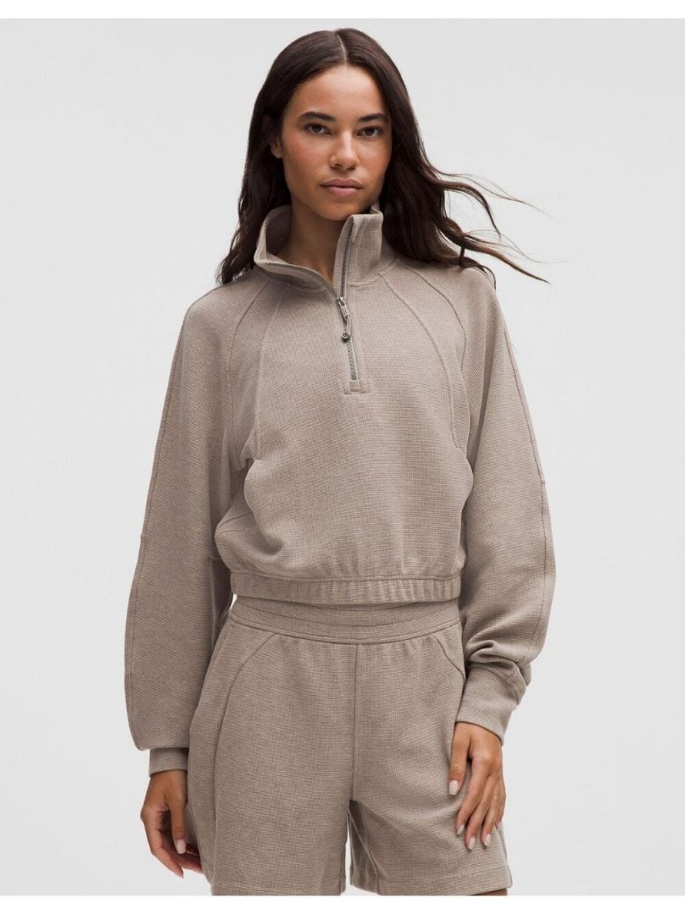 Lululemon Scuba Cropped Funnel-Neck Half Zip *Waffle